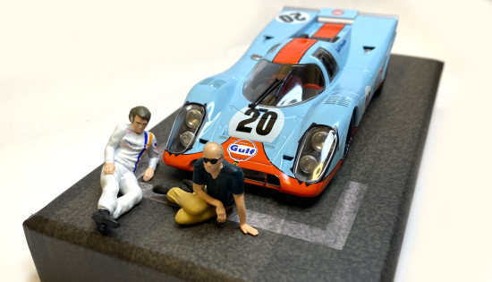 Fly Porsche 917 K Langheck Nr. 20 Making of Le Mans mit 2 Modellfiguren
